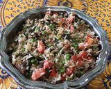 Une image de l'étape 13 de Salade de riz aux tomates, petits pois, haricots de mer et maquereaux.
