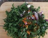 A picture of step 2 of Baked carrot fritters with carrot tops - vegan.