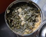 A picture of step 4 of Sirru keerai kootu/ Amaranth leaves curry.