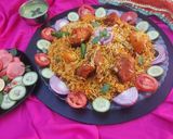A picture of step 8 of Karachi famous AlRehman Biryani.