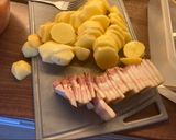 Pulyka rablóhús avagy pulykasaslik céklával, gombával és császárszalonnával spékelve recept fázis 2 fotója