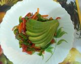 A picture of step 3 of Avocado fern assorted veg Carrie salad.