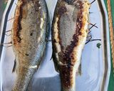 Une image de l'étape 6 de Bars farcis oseille, persil, ail et oignon grillés à la plancha.