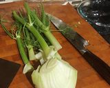 A picture of step 6 of Harissa Chicken with Caramelized Leeks and Fennel.