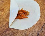 A picture of step 5 of Crispy Veg Spring Rolls & Spring roll wrapper.