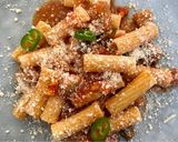 A picture of step 5 of Rigatoni with Eggplant.