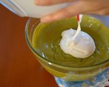 A picture of step 13 of No-Bake! Matcha Chocolate Cheesecake.
