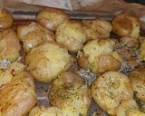 A picture of step 3 of My crushed garlic butter baby roasted potatoes.