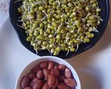 A picture of step 1 of Protein rich Mung sprouts and peanuts salad.