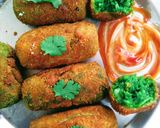 A picture of step 4 of Palak paneer cutlet.