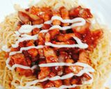 Hình bước làm 2 của món Mì gói thịt xào