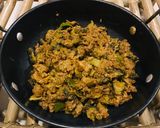 A picture of step 5 of Karele Qeema.