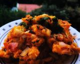 A picture of step 7 of Leftover Schezwan BreadUpma.