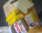 A picture of step 1 of Nutella banana sandwich.