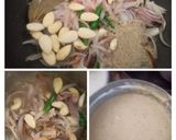 A picture of step 2 of Nawabi Paneer Korma in white Gravy.