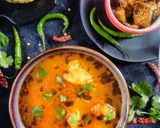 A picture of step 5 of Bathue ki puri with aloo tamatar ki subzi.
