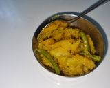 A picture of step 2 of Stir fry raw papaya with besan.