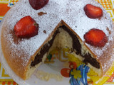 کیک دورنگ خوشمزه و دلربا 🍓