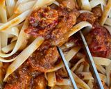 รูปขั้นตอนการทำที่ 1 ของ เฟตตูชินี่น้ำพริกอ่องที่เหลือ🌶️🧄🍝