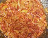 A picture of step 2 of King prawns & pointed peppers biryani.