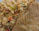 Foto del paso 6 de la receta: Orzo vegano con verduras y milanesa vegetal sabor no pollo