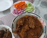 A picture of step 4 of Bhunna gosht masala/mutton masala recipe.