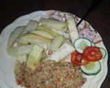 A picture of step 2 of Fried yam with egg source.