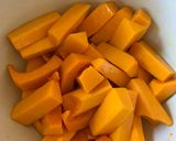 A picture of step 2 of Roasted Butternut Squash and Red Onions with Tahini sauce.