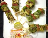 A picture of step 4 of Veg Tofu chutney  kebabs.
