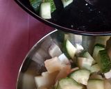 A picture of step 1 of Mom's special paneer salad.