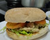 Foto del paso 13 de la receta: Sándwich🧅🥯de pollo🥐🥛cremoso🥪🍗🍎