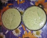 A picture of step 11 of IDLI SAMBHAR with coconut chutney.