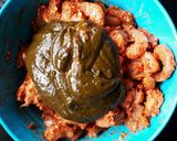 A picture of step 9 of Gongura Prawns.