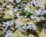 A picture of step 2 of Rava Besan Dhokla.