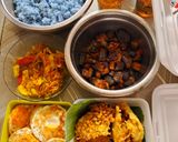 Foto langkah ke 3 dari resep Nasi gurih bunga telang.