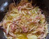 A picture of step 1 of Gosht Qorma.