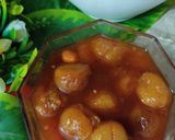 A picture of step 4 of Aloo bukharay ki chutney.