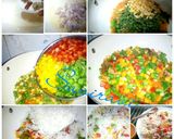 A picture of step 1 of Bell pepper Pulav.
