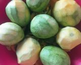 A picture of step 1 of Raw mango squash.