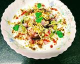 A picture of step 3 of Aloo Tikki Chaat.