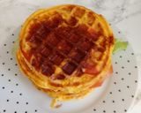 A picture of step 7 of My pepperoni salad chaffle.
