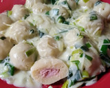 Foto del paso 8 de la receta: Ñoquis rellenos de jamón con salsa de puerros