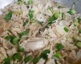 A picture of step 18 of Spring onion biryani.