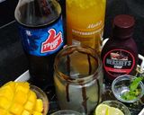 A picture of step 2 of Butterscotch mango mojito.
