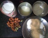 A picture of step 1 of Rava coconut burfi cardamom flavour.