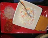 A picture of step 2 of Rainbow colour burger bun.