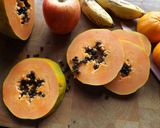 Foto del paso 1 de la receta Papaya y plátano con crema de chocolate