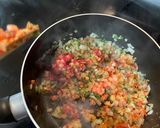 A picture of step 4 of Black Bean & Poblano Soup.