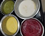 A picture of step 3 of Rainbow Dhokla.