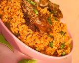 A picture of step 5 of Palm oil rice.